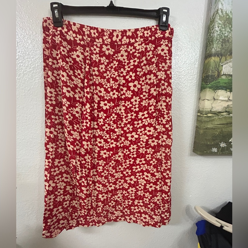 Madewell Side-Button Skirt in Full Bloom, Size 4